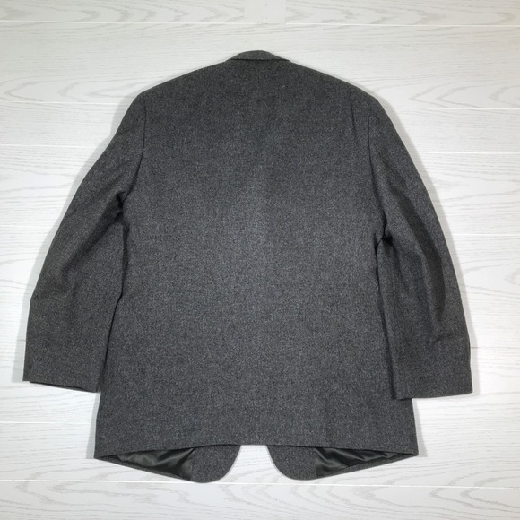Vintage Bill Blass Tweed Wool Blazer 40R Solid Gray Sport Coat Jacket 3 Button - Picture 2 of 15